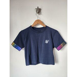 Siksilk navy blue rainbow short sleeve T-shirt 8